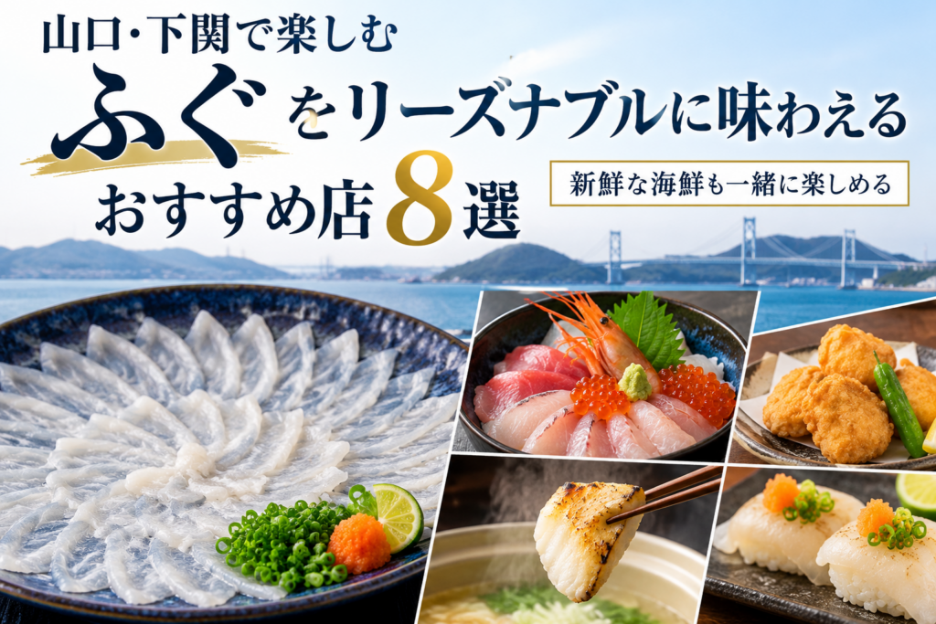 下関でふぐを安く楽しめるおすすめ店8選と、ふぐ刺しや海鮮料理を紹介する